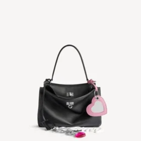 Mala Rodeo pequena para mulher com pingentes, em preto