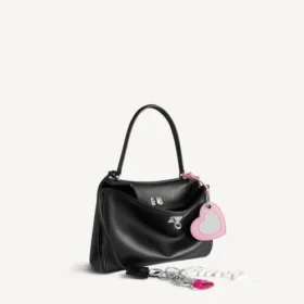 Mala Rodeo pequena para mulher com pingentes, em preto