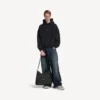 Mala tipo hobo Explorer para homem, em preto