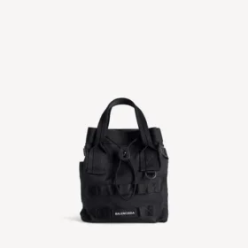 Mala tipo tote militar masculina, pequena, em preto