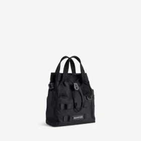 Mala tipo tote militar masculina, pequena, em preto