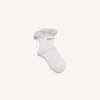 Meias com laço para mulher em branco/rosa