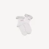 Meias com laço para mulher em branco/rosa