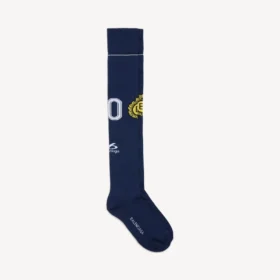 Meias compridas masculinas com emblema naval em azul-marinho