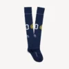 Meias compridas masculinas com emblema naval em azul-marinho