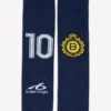 Meias compridas masculinas com emblema naval em azul-marinho