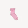 Meias femininas com laço em rosa/vermelho