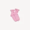 Meias femininas com laço em rosa/vermelho
