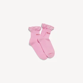 Meias femininas com laço em rosa/vermelho