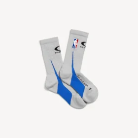 Meias masculinas Balenciaga | colaboração com a NBA em branco sujo