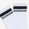 Meias masculinas com logótipo em branco/preto