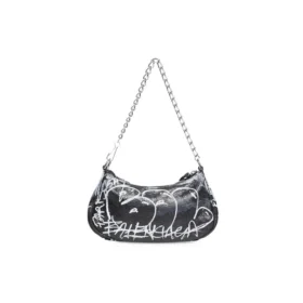 Mini-bolsa Le Cagole com corrente e grafite «Black» 695814210G61090