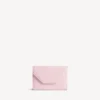 Mini-carteira feminina tipo envelope em rosa pétala