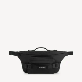 Mochila de cintura militar masculina, tamanho grande, em preto