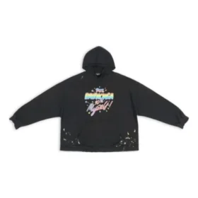 Moletom com capuz 90/10, corte largo «Washed Black» 674986TMVH41055