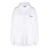 Moletom com capuz de algodão SS21 com logótipo de etiqueta pequena, branco 578135TJV859040
