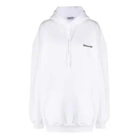 Moletom com capuz de algodão SS21 com logótipo de etiqueta pequena, branco 578135TJV859040