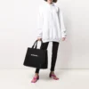 Moletom com capuz de algodão SS21 com logótipo de etiqueta pequena, branco 578135TJV859040
