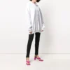 Moletom com capuz de algodão SS21 com logótipo de etiqueta pequena, branco 578135TJV859040