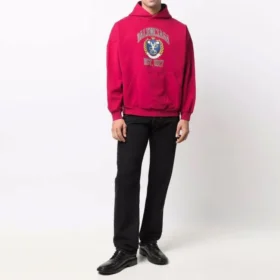 Moletom com capuz e estampado do logótipo da faculdade, fundado em 1917, corte largo «Red» 675003TLV906163 Moletom com capuz e estampado do logótipo da faculdade, fundado em 1917, corte largo «Red» 675003TLV906163