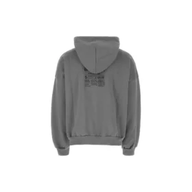 Moletom com capuz e etiqueta de cuidados, corte médio «Cinza Preto» 725565TNVL61219 Moletom com capuz e etiqueta de cuidados, corte médio «Cinza Preto» 725565TNVL61219