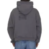 Moletom com capuz e etiqueta de cuidados, corte médio «Cinza Preto» 725565TNVL61219