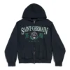 Moletom com capuz e fecho completo Saint Germain, corte regular «Azul escuro» 803264TRVO98065