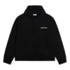 Moletom com capuz e fecho de correr, corte largo «Preto» 674719TLVB49034