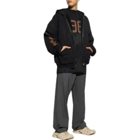 Moletom com capuz e fecho «Heavy Metal» Preto 744455TOVD81055
