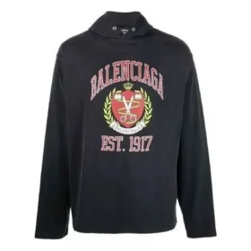Moletom com capuz e logótipo universitário «Est. 1917» «Preto» 674685TLV891076