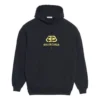 Moletom com capuz oversize em malha entrelaçada «Preto Amarelo» 578138TEV191361