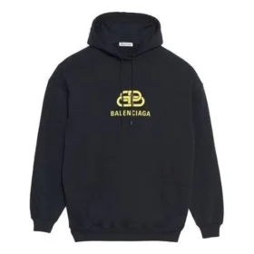 Moletom com capuz oversize em malha entrelaçada «Preto Amarelo» 578138TEV191361