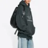 Moletom com capuz oversized com logótipo Balenciaga x adidas «Verde Branco» 712396TNVA93775
