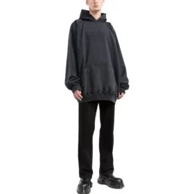 Moletom com capuz oversized do Fashion Institute «Preto Desbotado» 697879TMVK18190 Moletom com capuz oversized do Fashion Institute «Preto Desbotado» 697879TMVK18190