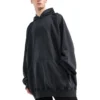 Moletom com capuz oversized do Fashion Institute «Preto Desbotado» 697879TMVK18190