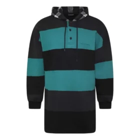 Moletom com capuz oversized às riscas «Green Black» 556137TDV325567