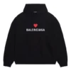 Moletom com capuz Qixi de corte largo “Black” 674986TLVC21070