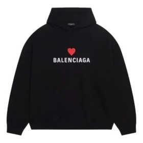 Moletom com capuz Qixi de corte largo “Black” 674986TLVC21070