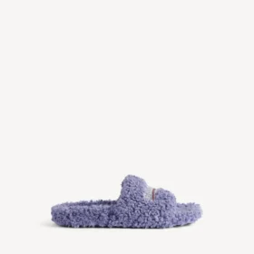 Mules aberta com pelo para mulher em hortensia/cristal/vermelho
