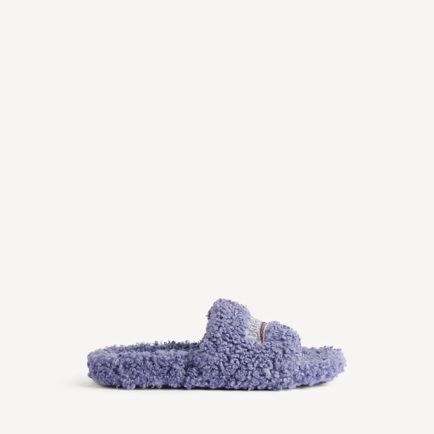 Mules aberta com pelo para mulher em hortensia/cristal/vermelho Mules aberta com pelo para mulher em hortensia/cristal/vermelho