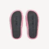 Mules aberta com pelo para mulher em rosa suave Mules aberta com pelo para mulher em rosa suave
