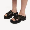 Mules aberta Venom para mulher em castanho