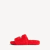Mules aberto com forro felpudo para homem em laranja vivo/branco/vermelho