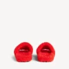 Mules aberto com forro felpudo para homem em laranja vivo/branco/vermelho