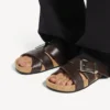 Mules com cinto para homem em moka