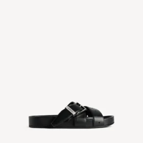 Mules com cinto para homem em preto