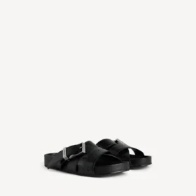 Mules com cinto para homem em preto