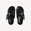 Mules com cinto para homem em preto