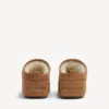 Mules de plataforma macia «Alaska» para mulher em castanho/branco