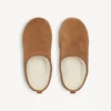 Mules de plataforma macia «Alaska» para mulher em castanho/branco